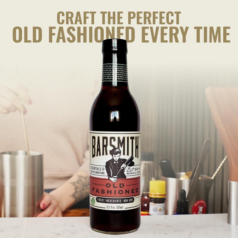 Barsmith Old Fashioned Mix - Classic Whiskey Drink Mixer w/Sweetness, Cherry, Citrus & Bitters - Premium Non-GMO Drink Mixer - Perfect for Bourbon Cocktails & Home Bars - 12.7 oz Bottles (Pack of 2) - Image 2